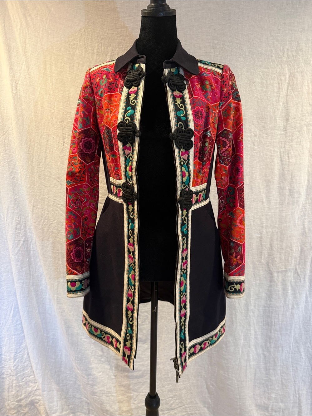 elevenses/Anthropologie Satsuma Embroidered Patchwork Jacket size 2 - Picture 4 of 10